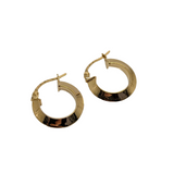 Round Knife Edge Hoop Earrings 9ct Yellow Gold