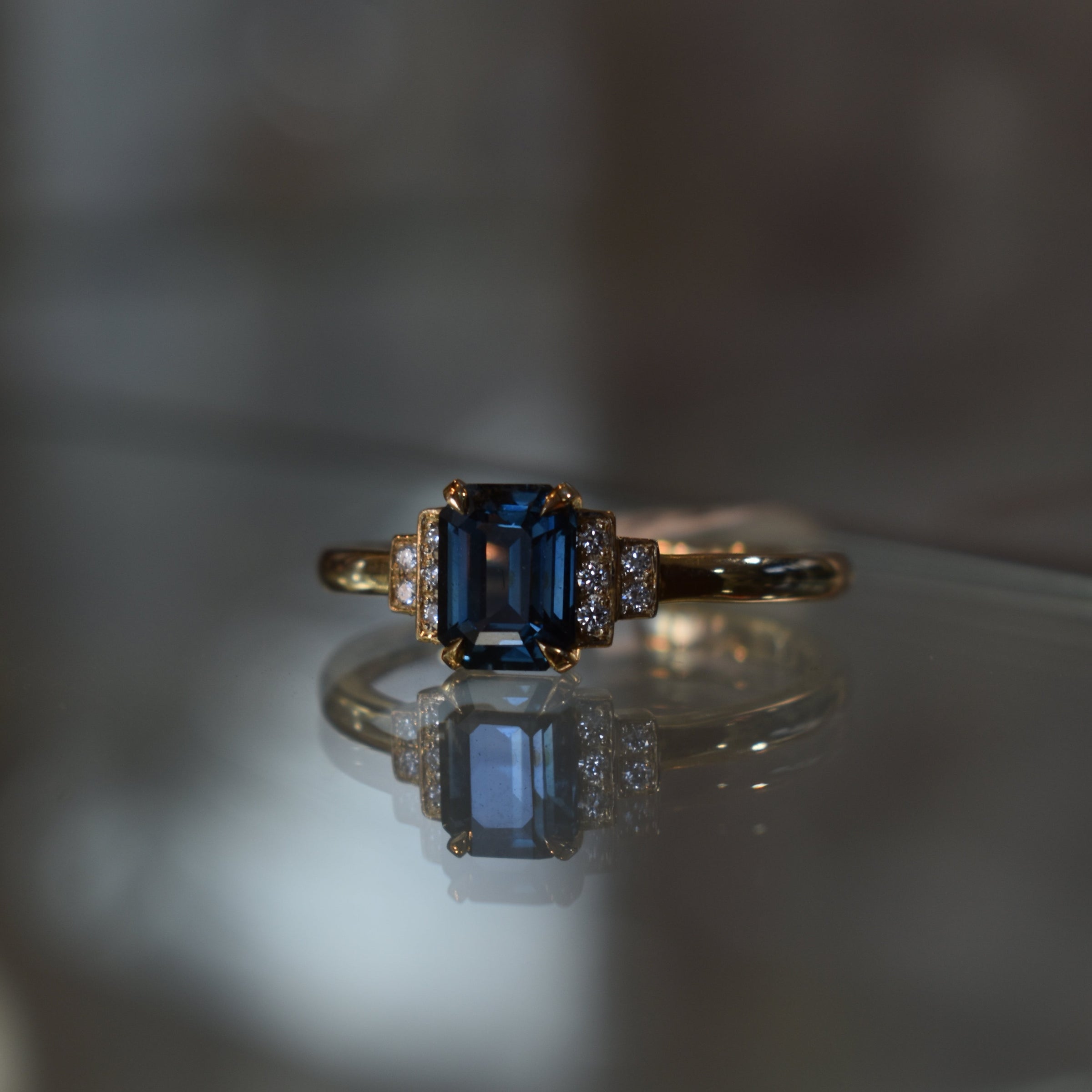 Second Empire Darcie Ring - Green Blue Sapphire