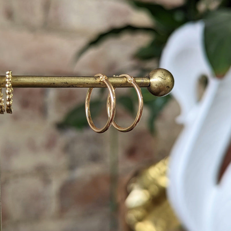 Round Tube Hoop Earrings 9ct Yellow Gold