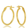 Round Tube Hoop Earrings 9ct Yellow Gold