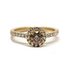 Champagne Diamond Halo Ring