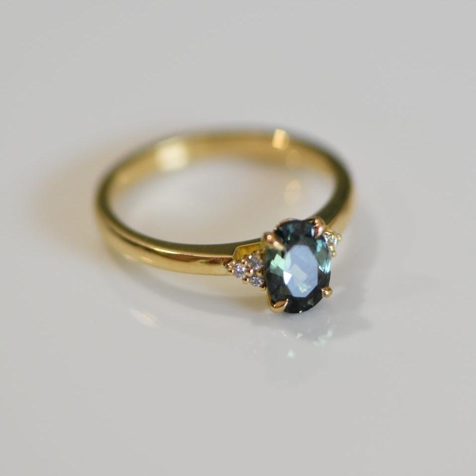Second Empire Lea Ring - Sapphire and Diamonds