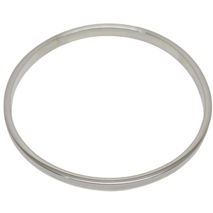 Solid Sterling Silver Flat-Rounded Edge Bangle