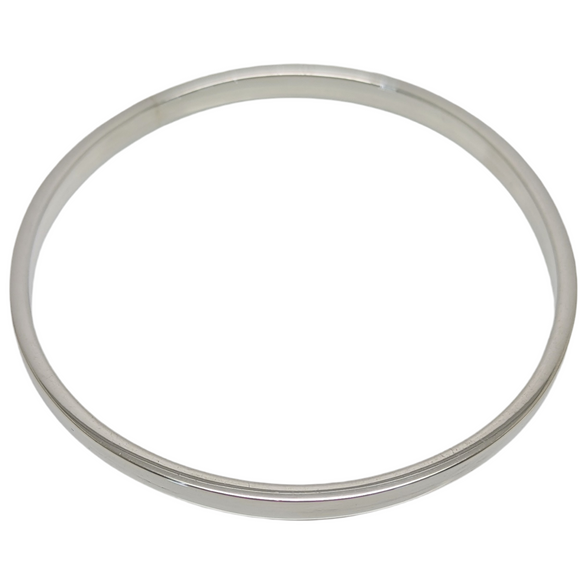 Solid Sterling Silver Flat-Rounded Edge Bangle