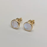 Pearl Flat Studs - 9ct Yellow Gold