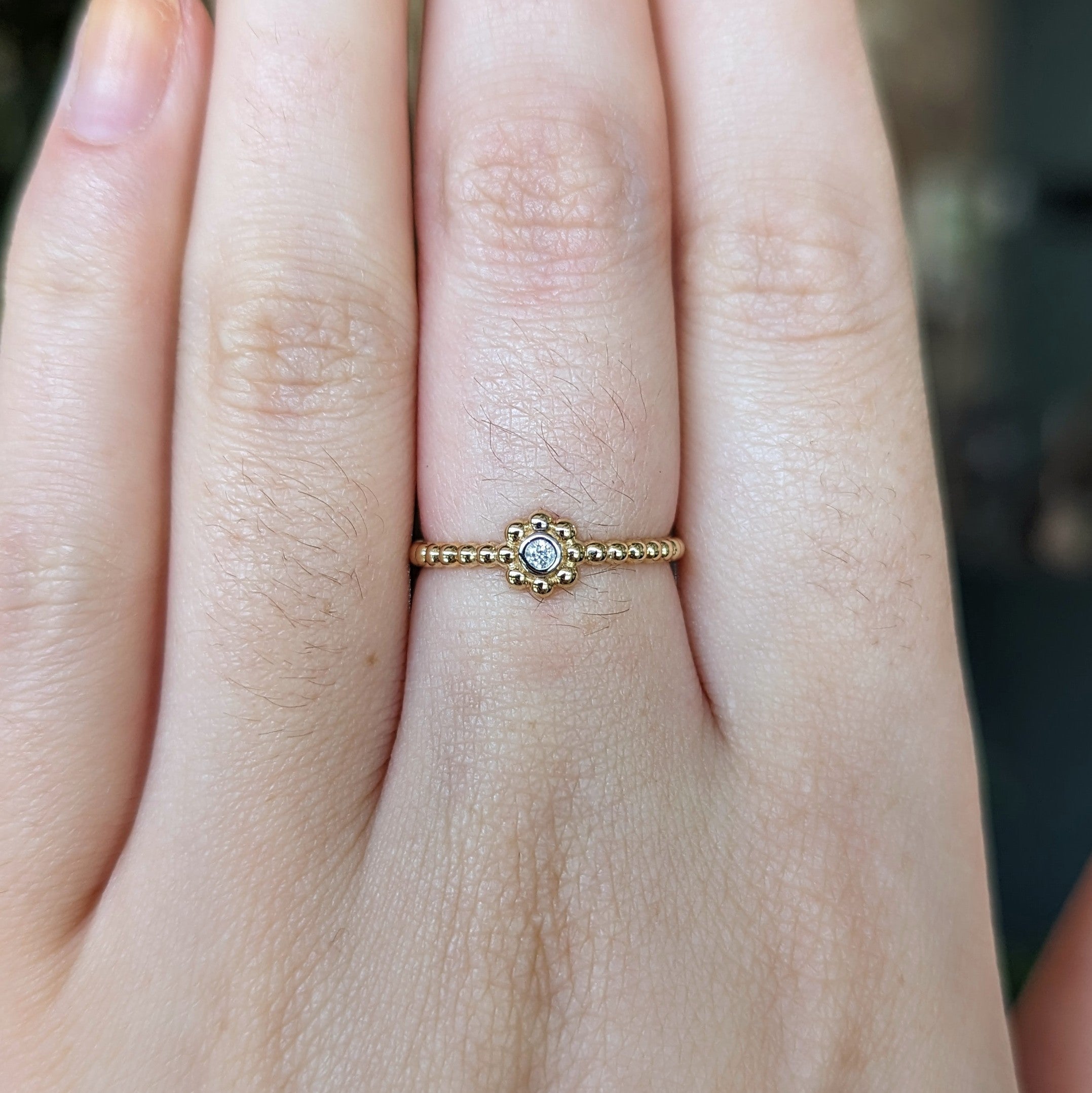 Beaded Diamond Ring