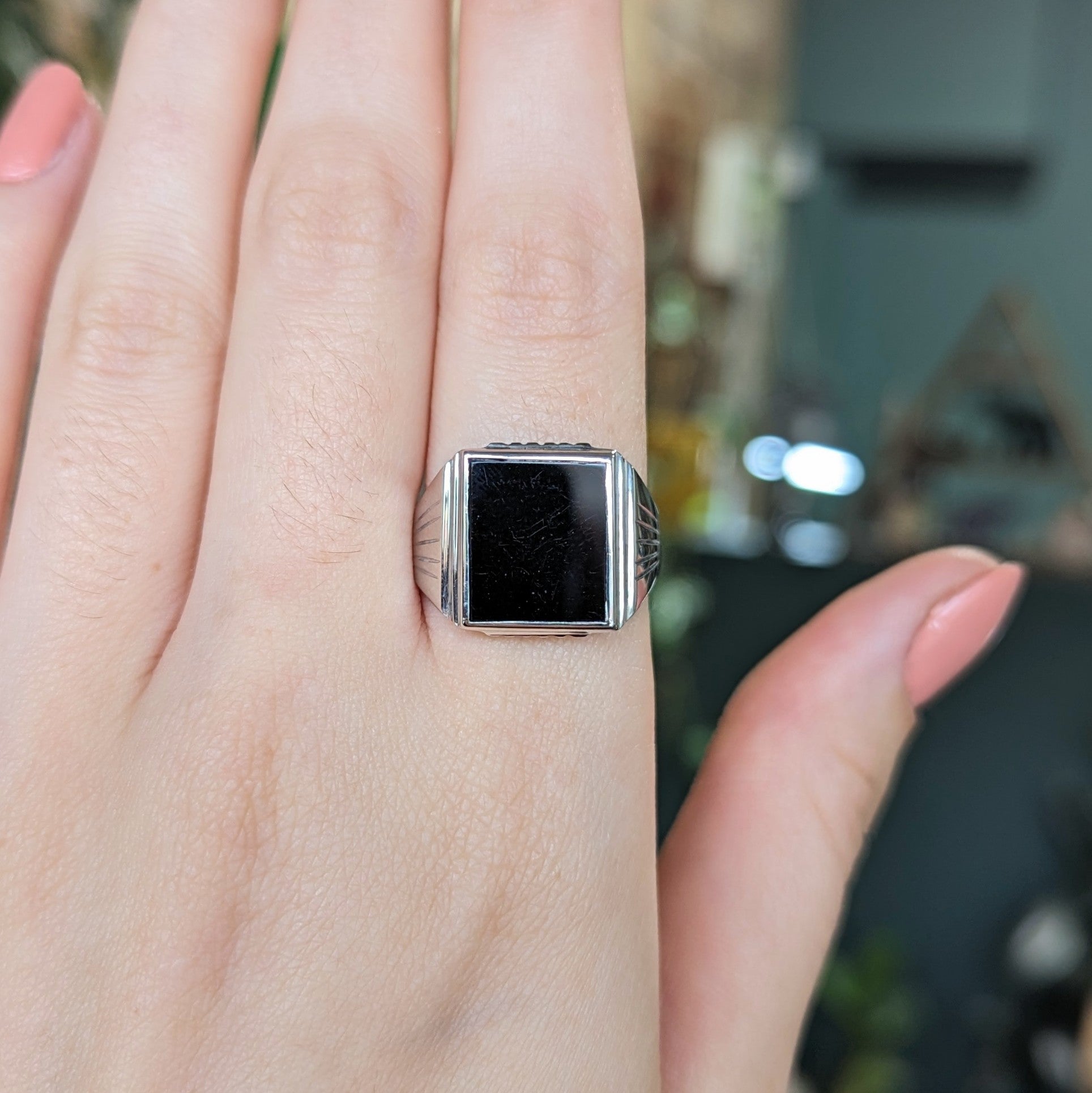 Signet Ring - Square Onyx