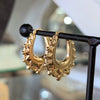 Oval Antique Hoop Earrings 9ct Yellow Gold