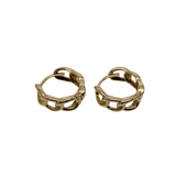 Chain Huggie Earrings 9ct Yellow Gold