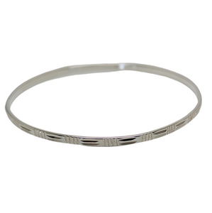 Solid Sterling Silver Textured Bangle