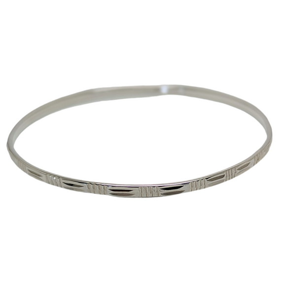 Solid Sterling Silver Textured Bangle