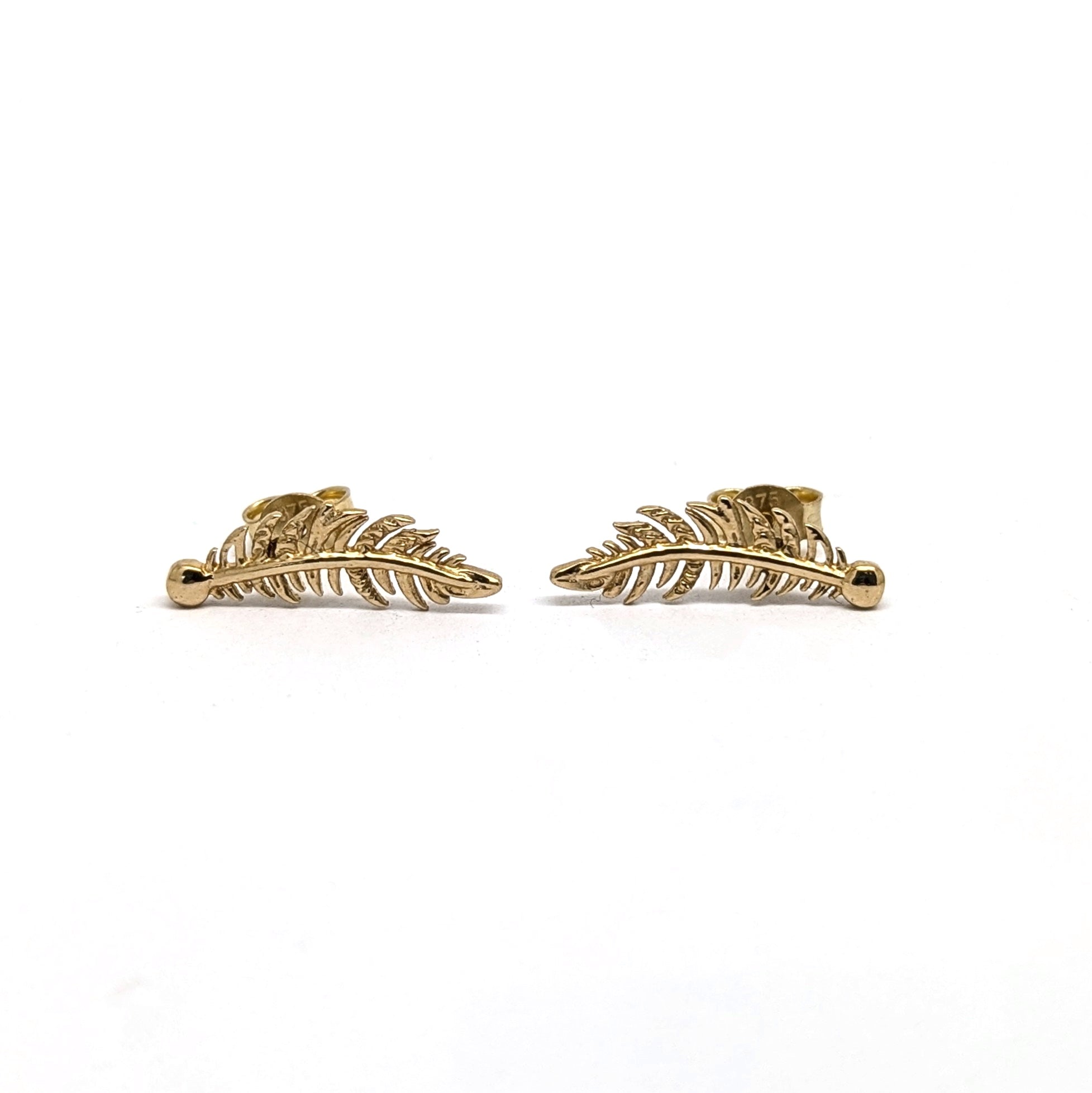 Feather Studs - 9ct Yellow Gold