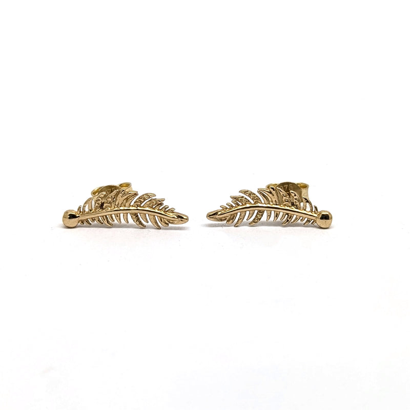 Feather Studs - 9ct Yellow Gold