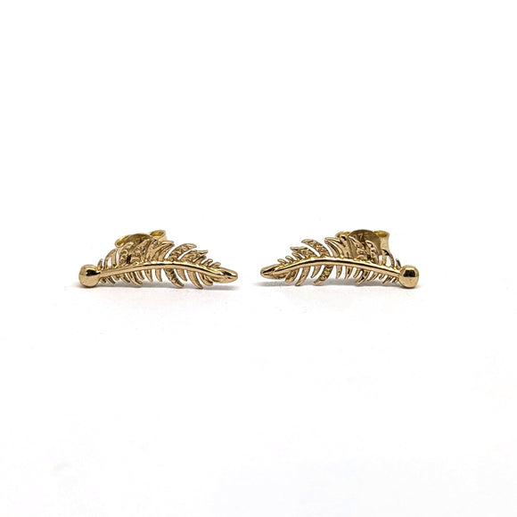 Feather Studs - 9ct Yellow Gold