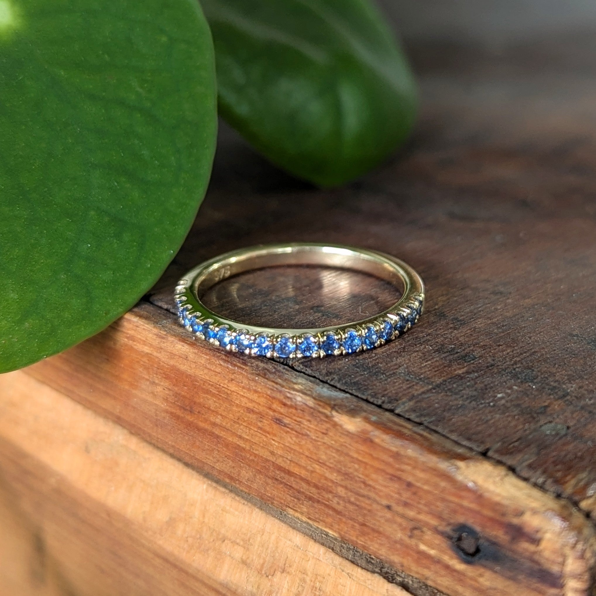 Sapphire Microclaw Band - 9ct yellow gold