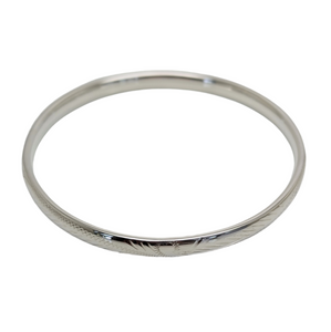 Solid Sterling Silver Engraved Bangle