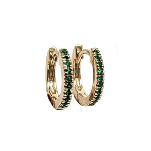 Emerald Huggies 9ct Yellow Gold