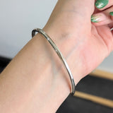 Solid Sterling Silver Rounded Bangle 4mm