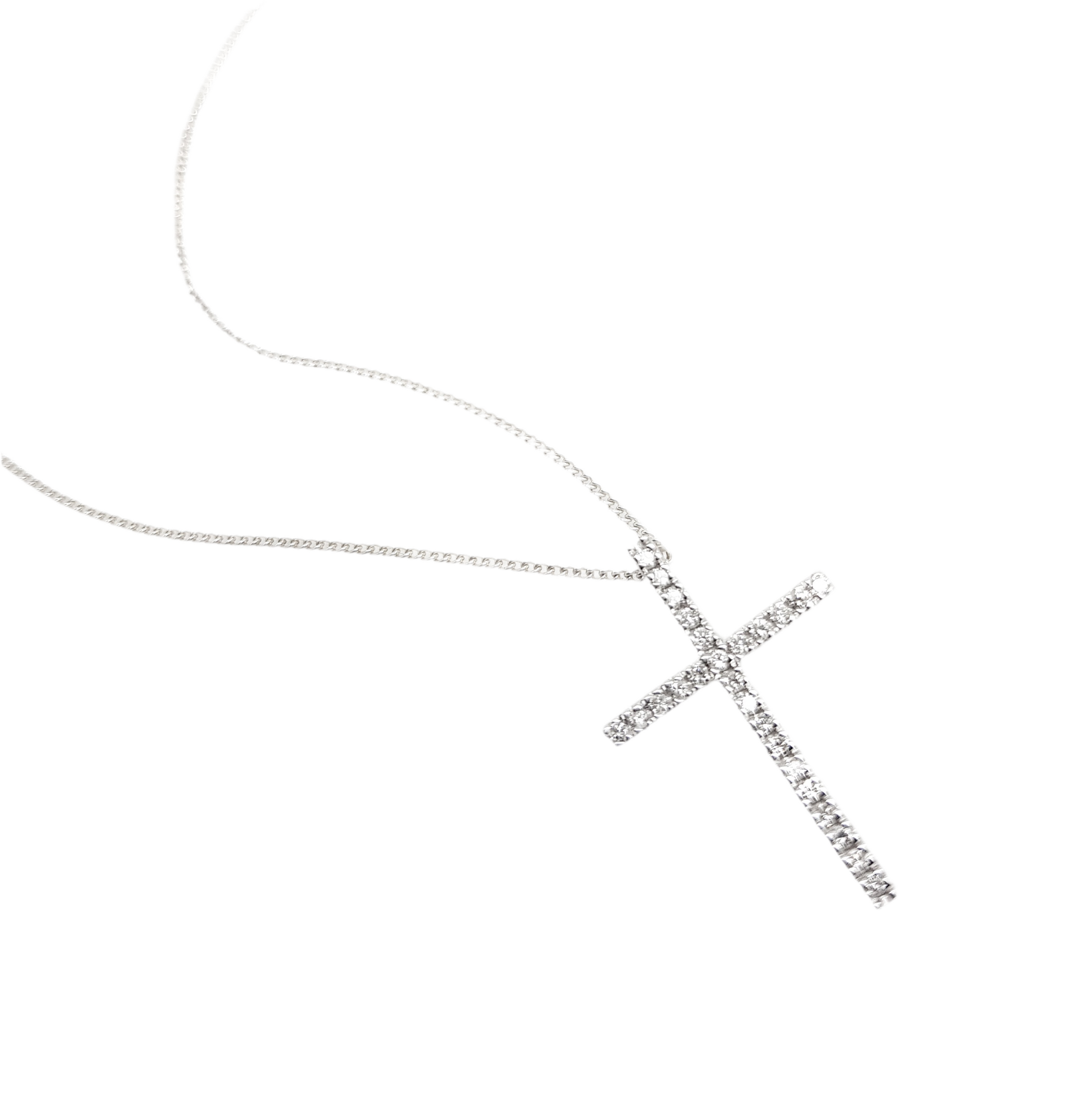 White Gold Diamond Cross Pendant