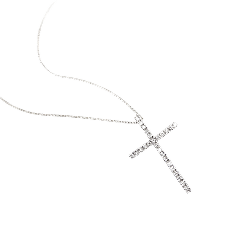 White Gold Diamond Cross Pendant