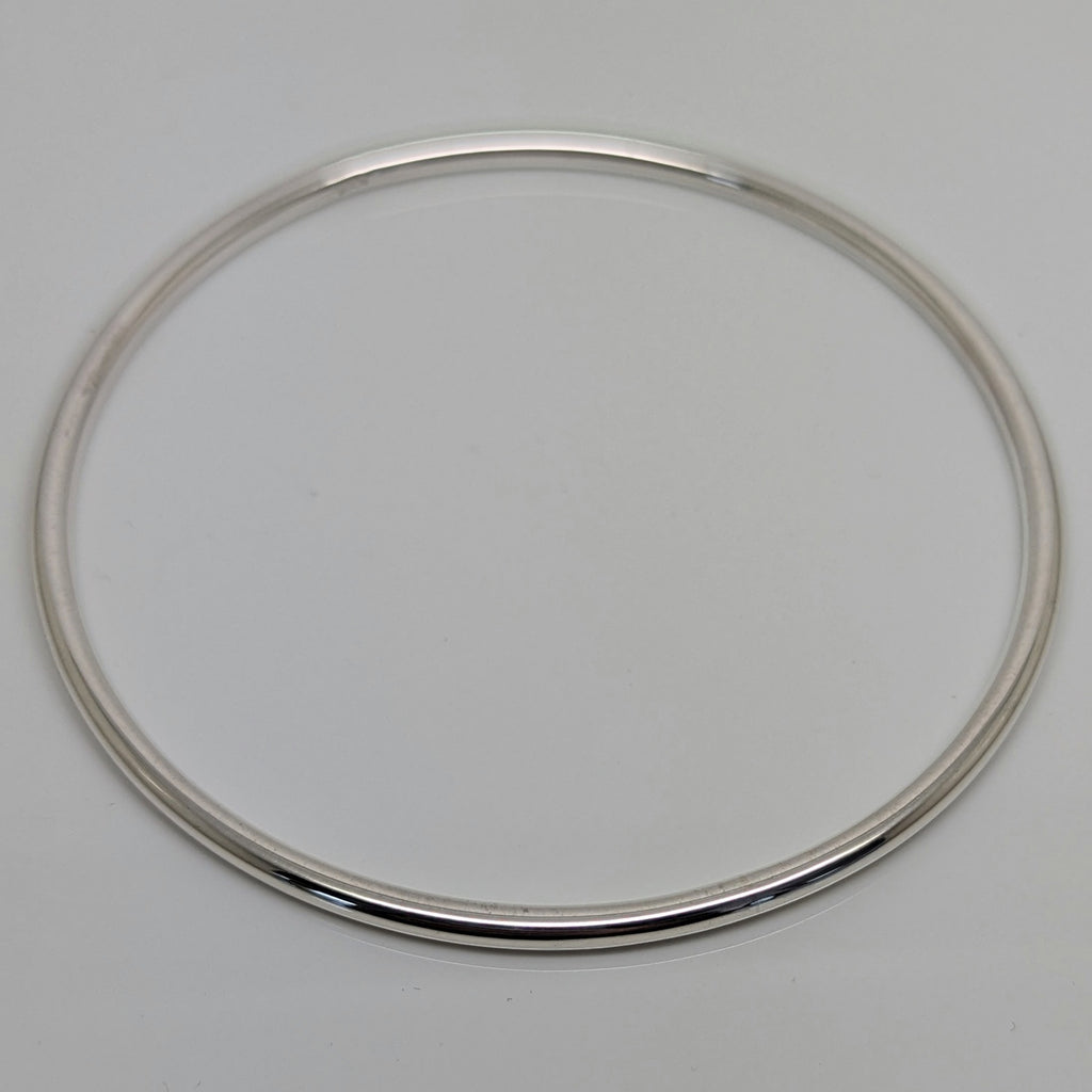 Solid Sterling Silver Rounded Bangle 3mm