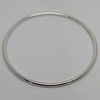 Solid Sterling Silver Rounded Bangle 3mm