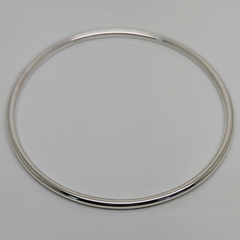 Solid Sterling Silver Rounded Bangle 3mm