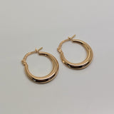 Round Graduating Hoop Earrings 9ct Yellow Gold