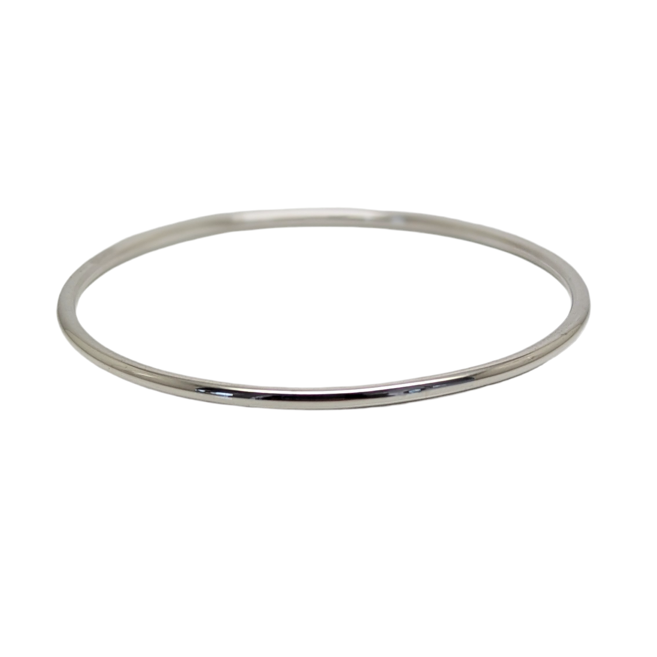 Solid Sterling Silver Rounded Bangle 3mm
