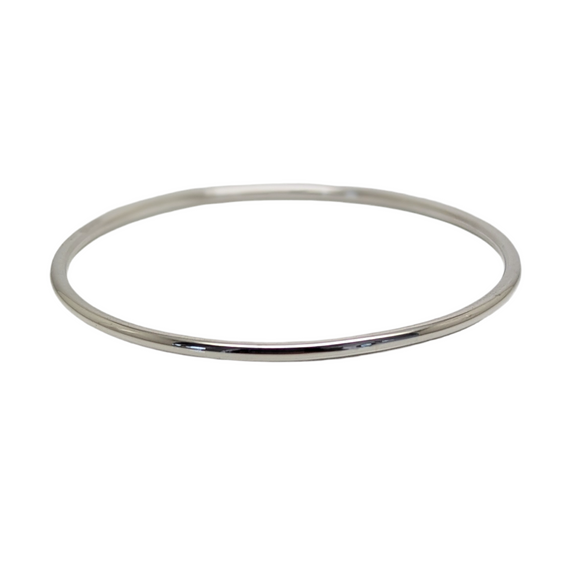 Solid Sterling Silver Rounded Bangle 3mm