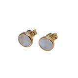 Pearl Flat Studs - 9ct Yellow Gold