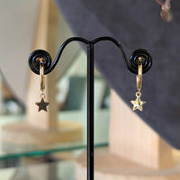Star Hoop Earrings 9ct Yellow Gold