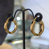 Round Square Edge Hoop Earrings 9ct Yellow Gold Bonded