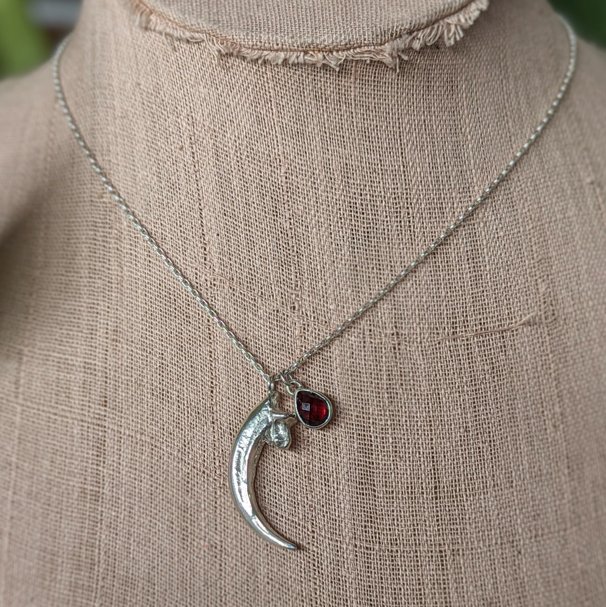 Kirra-Lea - Raptor Claw Necklace with Garnet