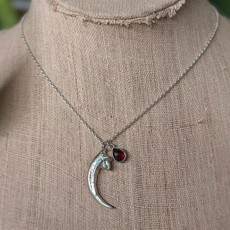 Kirra-Lea - Raptor Claw Necklace with Garnet