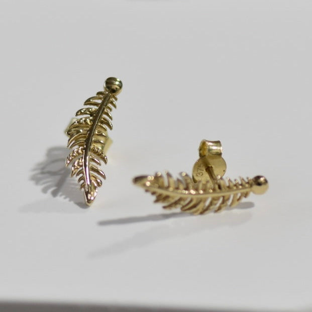 Feather Studs - 9ct Yellow Gold