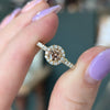 Champagne Diamond Halo Ring
