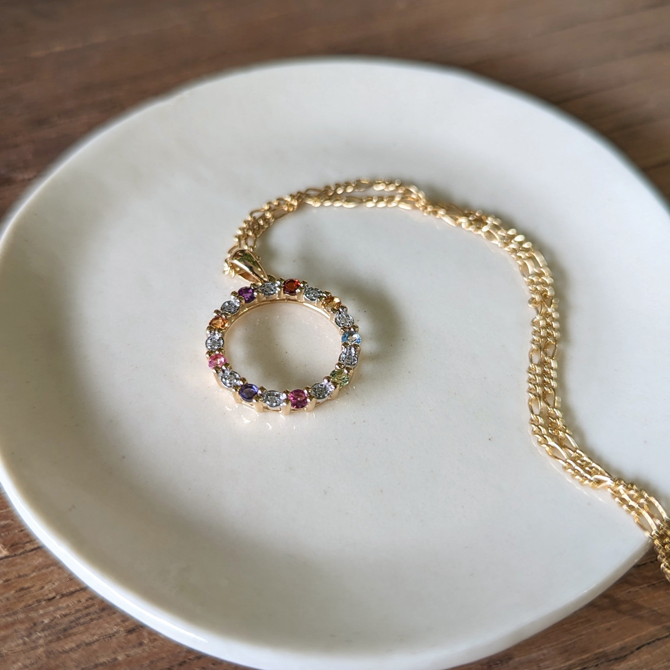 Gemstone Circle Pendant