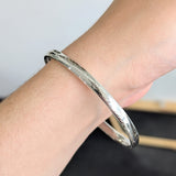 Solid Sterling Silver Engraved Bangle