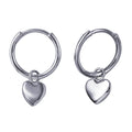 Sterling Silver Heart Drop Huggies