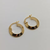 Round Knife Edge Hoop Earrings 9ct Yellow Gold