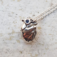 ANT HAT - Anatomical Heart necklace with Blue Sapphire