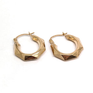 Octagonal Hoop Earrings 9ct Yellow Gold