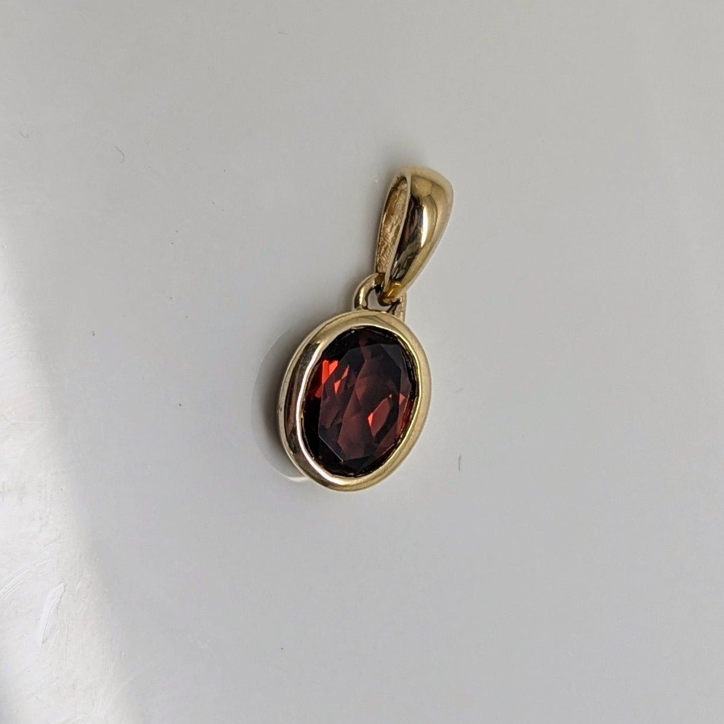 Garnet Oval Cut Pendant