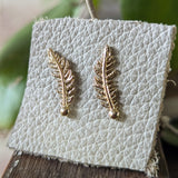 Feather Studs - 9ct Yellow Gold