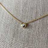 Round Bezel Set Diamond Pendant - Yellow Gold