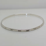 Solid Sterling Silver Textured Bangle