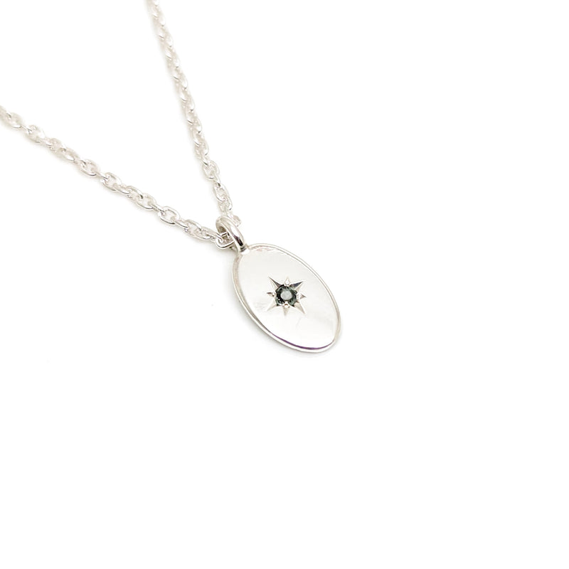 Star Set Gemstone Pendant - Sterling Silver