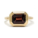 Garnet Bezel Set Ring