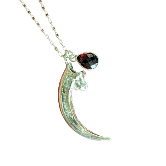 Kirra-Lea - Raptor Claw Necklace with Garnet